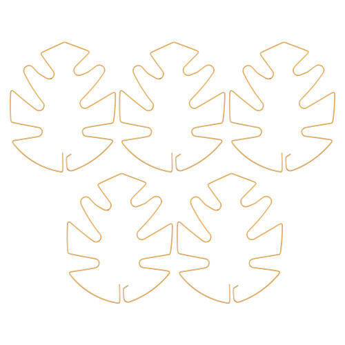 5Pcs Golden Iron Monstera Leaf Trellis Climbing Plant Support Reusable