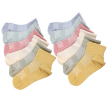 6 Pairs Women Cotton Socks Crews Above Ankle for Spring Summer Yoga