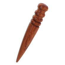 Dark Red Wooden Round Burnishing Tool for Craft Polishing