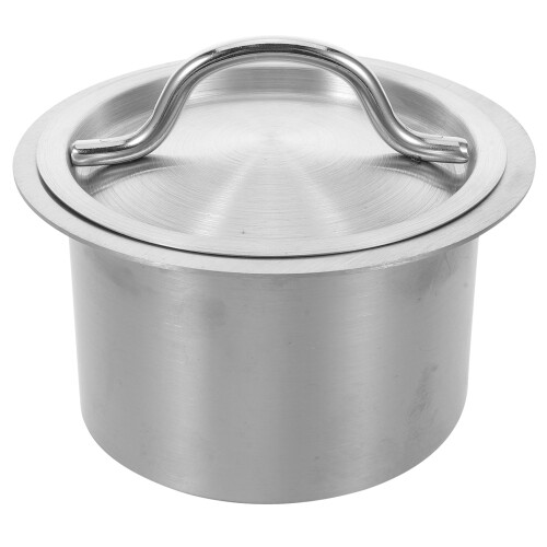Home Kitchen Built-in Stainless Steel Flush Trash Chute Lid Silver