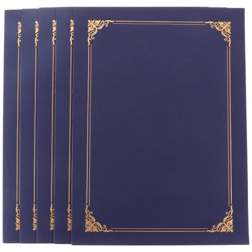 10 Pcs Blank Gilding Envelope Foil Wrapping Paper Certificate Blue