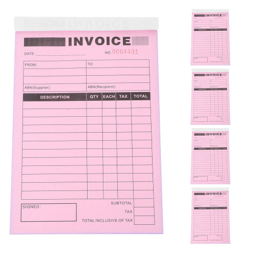 5Pcs Multi Color Memo Duplicate Book for Small Business Paper