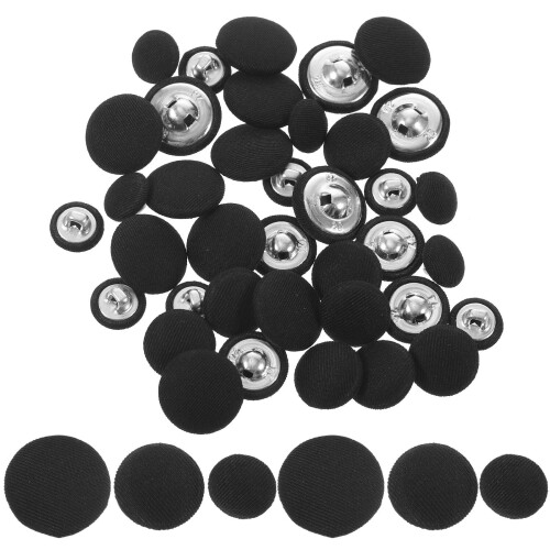 60Pcs Durable Black DIY Sewing Buttons for Coats Suits and Sweaters