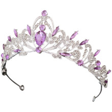 Silver Rhinestone Crown Headdress Elegant Birthday and Wedding