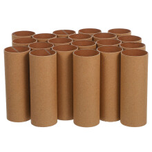 30Pcs Round Paper Craft Tubes Brown Cardboard for DIY Art Supplies