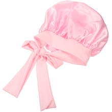 Soft Satin Bonnet Pink Hair Sleeping Cap for Face Washing
