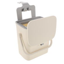 White PP Hanging Sliding Lid Compost Bin for Kitchen Car Home Use