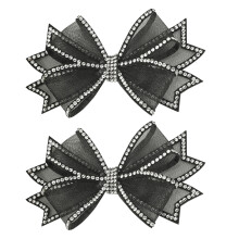 1Pair Black Bowknot Shoe Charms Cloth Mesh Shoe Decorations for Women
