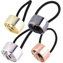 4Pcs Alloy Hair Ties Elastic Ponytail Holders for Women Assorted Color