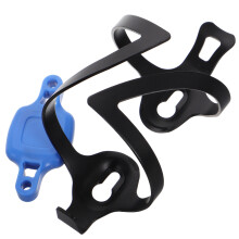 Blue Bike Tracker Holder Aluminum Plastic Anti-Theft Bottle Cage