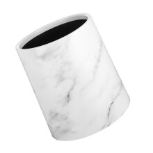 White PP Marbling Garbage Bin Plastic Trash Can for Home Use