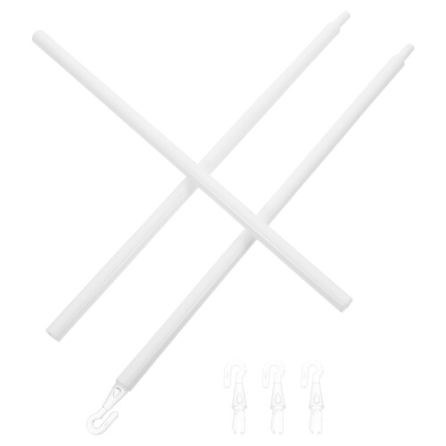 1Set Lightweight White Plastic Blind Tilt Rod with Hooks for Home Use