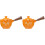 2Pcs Orange Household Ceramic Tea Pot 360 Rotation Side Handle 1