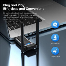 EP-AX1693S WiFi6 AX1800 USB 3.0 Wireless WiFi Adapter High Gain Dual Antenna Stronger Signal 5GHz/2.4GHz WiFi Adapter