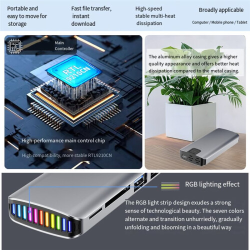 Boîtier pour Disque Dur Externe SSD M.2 à Double Protocole, Hub NVMe/NGFF 10 Gbit/S