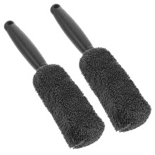 2St Wielreinigingsborstels Microvezel Grijs Voor Auto En Motorfiets