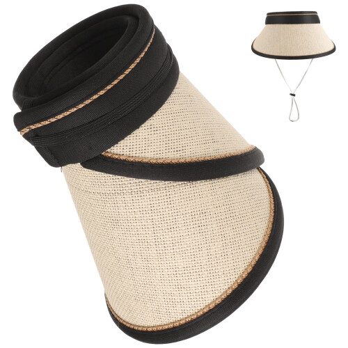 Folding Woven Sun Hat Wide Brim Multi-Color Lightweight Beach Hat