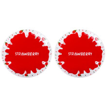 2Pcs Assorted Color Ceramic Plates Strawberry Pattern for Food Serving
