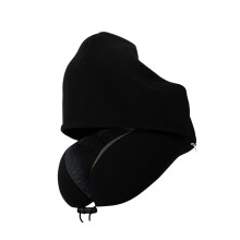 Oreiller de voyage escamotable efficace avec housse-Noir