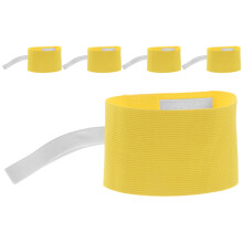 5St Elastische Gele Nylon Captain Armbanden Voetbalsport Reflecterend