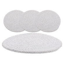 4St Woven Katoen Placemat Rond Hittebestendig Antislip Tafeldecoratie