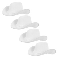 4St Kleine Witte Cowboyhoeden Voor Creatief Knutselen En Western Thema