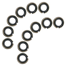 12Set Anelli Ritenuta Per Chiave Ad Impatto Con in Gomma Nero