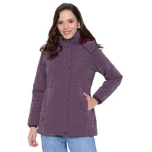 Duke Dames Polyester Gevoerde Jas Standaard Lengte (Sdz4118_Burgundy_M, Wijnrood)