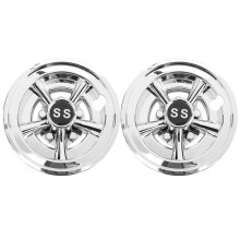 2Pcs 8Inch SS Cart Wheel Covers 5 Spoke Design Hub Cap for Carts for Club Car EZGO