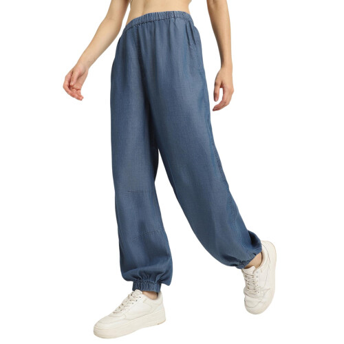 Forever 21 Μπλέ Στερεό Παντελόνι Jogger Fws24Cpaf005901