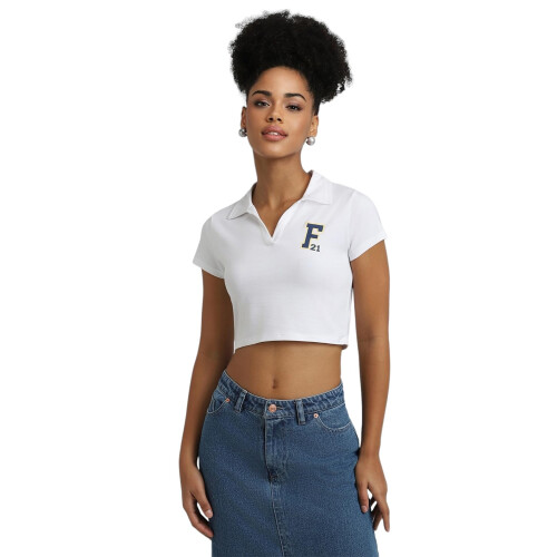 Forever 21 Dames Regular Fit Shirt (Fws24Ckdf016801_Wit)