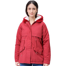 Freehand Dames Regular Fit Effen Parka Jacket (Maroon_Xl)