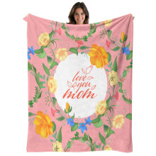 Mother's Day Blanket 60x50in Pink Throw for Mom Gift, Warm Cozy Fleece, Soft Breathable Fabric