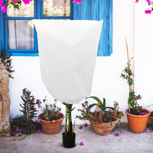 2Pcs Wear-Resistant Plant Protection Covers with Drawstring for Winter 2
