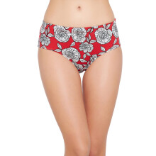 Clovia Dames Rayon S Mid Waist Bloem Motief Hipster Slip (Pn2855A04_Rood_Small)