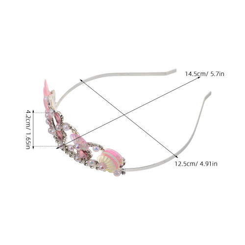 Silver 3D Design Mermaid Pearl Tiara Headband for Ocean Theme 1