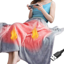 Heated Electric Blanket 140x80cm Flannel Throw with Fast Heating Control and 3 Heat Levels for Winter Comfort