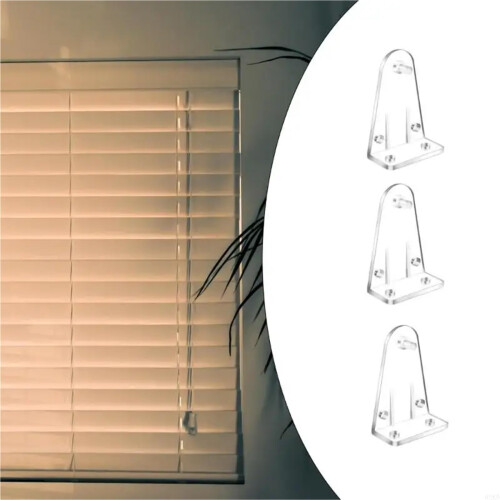 Window Blind Clips 120Pcs Clear Plastic Hold Down Brackets for Bottom Rail Stable Easy Snap Installation 1