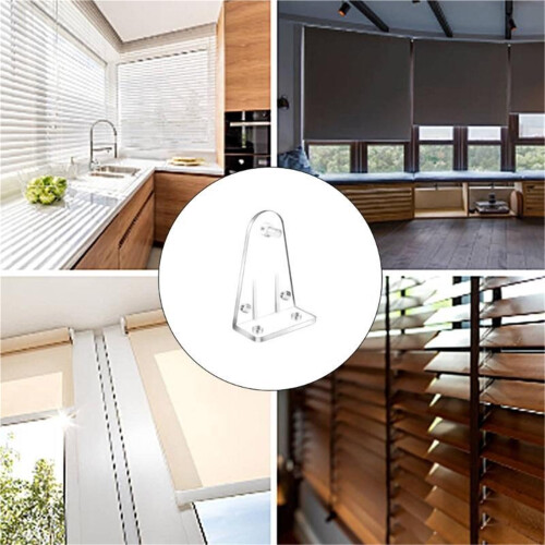 Window Blind Clips 120Pcs Clear Plastic Hold Down Brackets for Bottom Rail Stable Easy Snap Installation 2