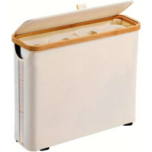 Toilet Paper Storage Basket with Lid for 12 Rolls, Large Capacity Beige Bathroom Organizer