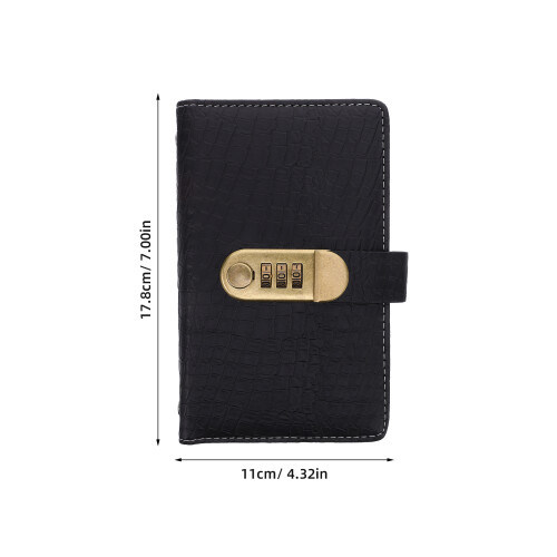 Money Saving Binder with 3-Digit Password Lock Black PU Cover 1