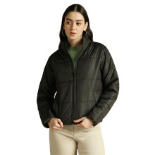 Dl Dames Regular Fit Polyester Effen Volledige Mouwen Hooded Gevoerde Jassen