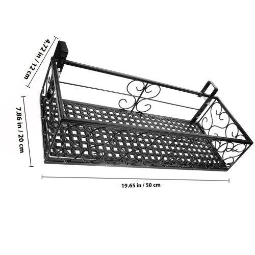 Porta Piante Sospeso Nero in Metallo Per Balcone E Finestra 1