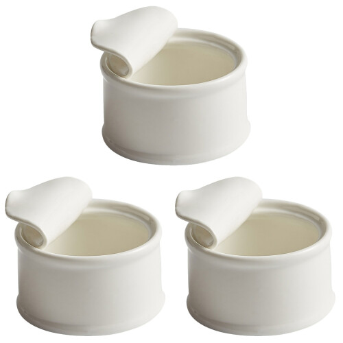 3Pcs Mini Ceramic Ramekins White Oven Safe Baking Bowls