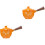 2Pcs Orange Household Ceramic Tea Pot 360 Rotation Side Handle 2