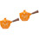 2Pcs Orange Household Ceramic Tea Pot 360 Rotation Side Handle 3