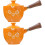 2Pcs Orange Household Ceramic Tea Pot 360 Rotation Side Handle 4