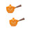 2Pcs Orange Household Ceramic Tea Pot 360 Rotation Side Handle 6