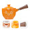 2Pcs Orange Household Ceramic Tea Pot 360 Rotation Side Handle 8