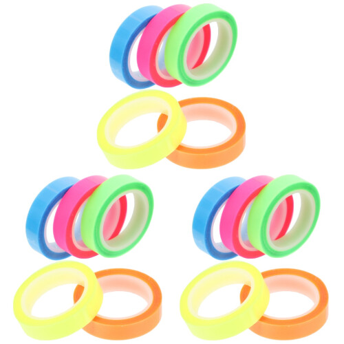 15Rolls Long Highlighter Tape for Book Notes Assorted Colors Pet